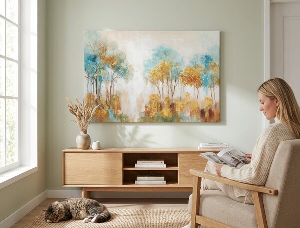 Tablou pictat manual COPACI 1 parte - 90x60 cm - 90×60 cm / Klasický 2 cm
