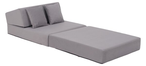 KONDELA Saltea pliabilă/fotoliu extensibil, 2 in 1, gri deschis, PELOS
