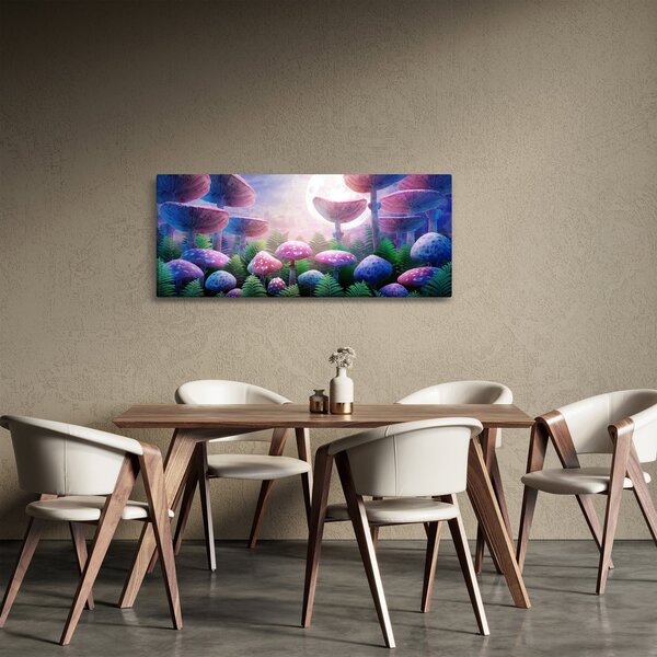 Tablou - Ciuperci sub lună plină (120x50 cm)