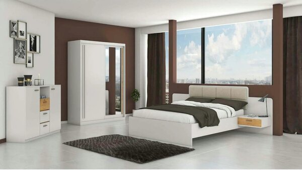 Comoda EFFECT, alb andersen/stejar lancelot, PAL, 130x42x105 cm