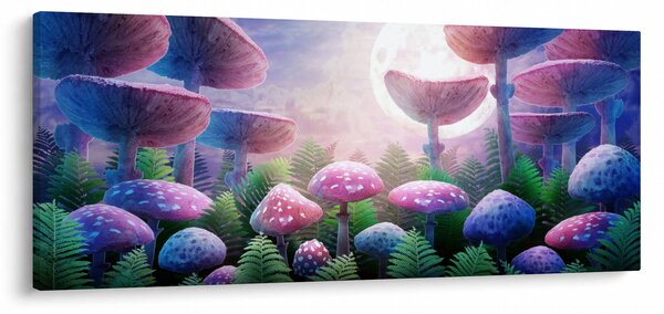 Tablou - Ciuperci sub lună plină (120x50 cm)