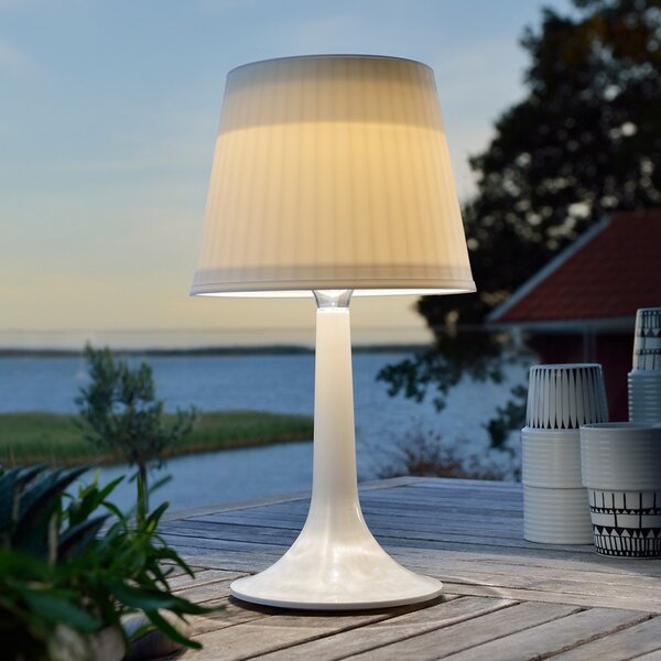 Konstsmide Lampă LED solară de masă Assisi Sitra, albă, Alb, Plastic, Modern