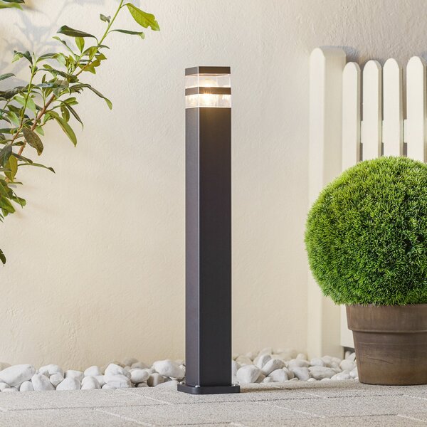 Nordlux Bornă luminoasă Elm cu design unghiular, Negru, Metal, Modern