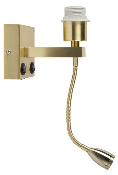 Aplică Art Deco aurie cu USB și braț flexibil - Brescia Combi
