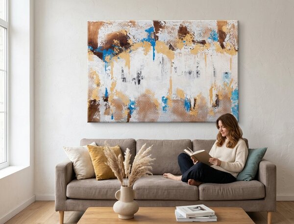Tablou pictat ABSTRACT 1 parte 120x80 cm - Clasic 2 cm