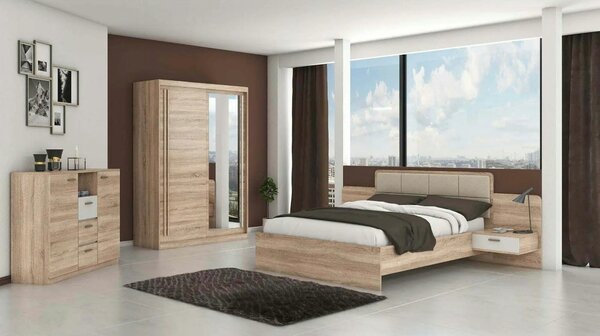 Comoda EFFECT, stejar sonoma/alb andersen, PAL, 130x42x105 cm