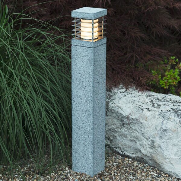 Heitronic La Mer - lampă de trotuar din granit veritabil, Gri, Metal, Modern