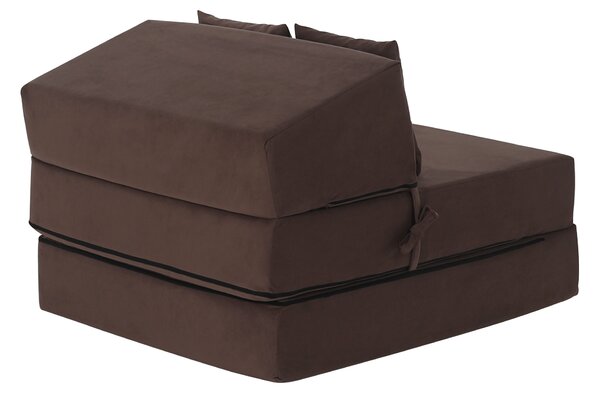 KONDELA Saltea pliabilă/fotoliu extensibil, 2 in 1, maro Taupe, PELOS