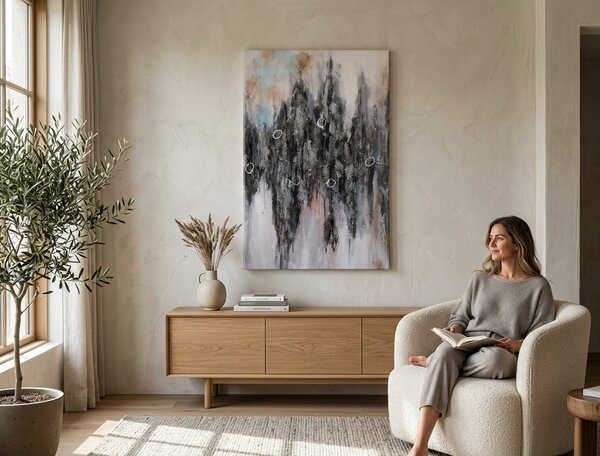 Tablou pictat ABSTRACT 1 parte 60x90 cm - 60×90 cm / Klasický 2 cm