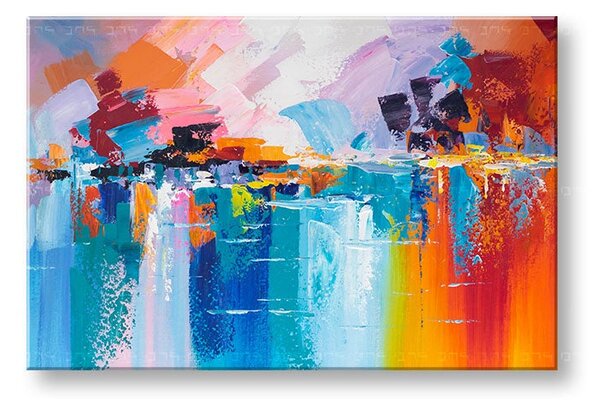 Tablou pictat ABSTRACT 1 parte 90x60 cm - 90×60 cm / Clasic 2 cm
