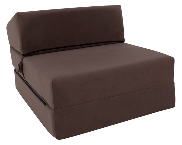 KONDELA Saltea pliabilă/fotoliu extensibil, 2 in 1, maro Taupe, PELOS