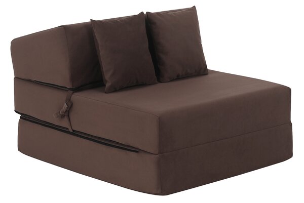 KONDELA Saltea pliabilă/fotoliu extensibil, 2 in 1, maro Taupe, PELOS
