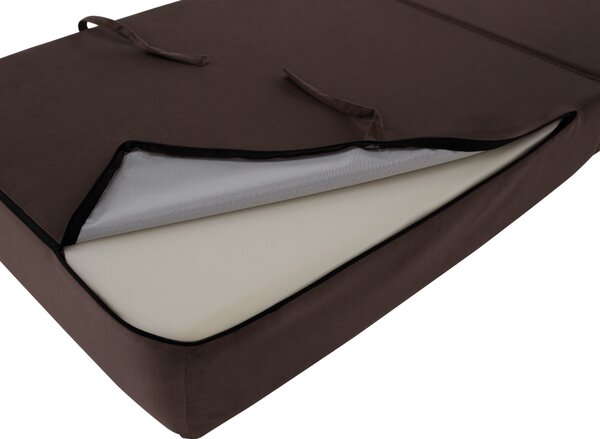 KONDELA Saltea pliabilă/fotoliu extensibil, 2 in 1, maro Taupe, PELOS