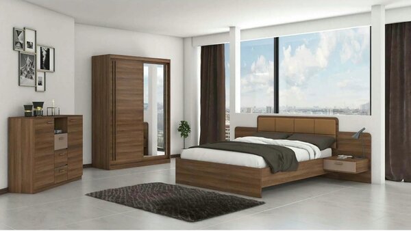 Comoda EFFECT, stejar columbia/gri, PAL, 130x42x105 cm