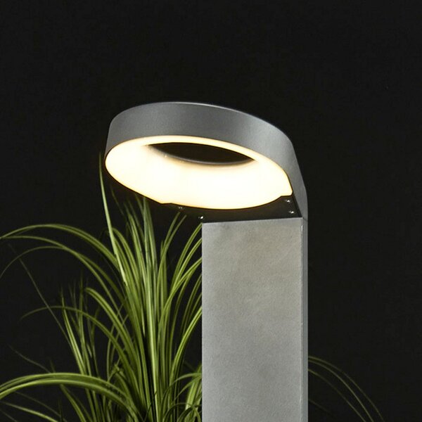 Lucande Bornă luminoasă LED modernă Jarka, Negru, Metal, Modern