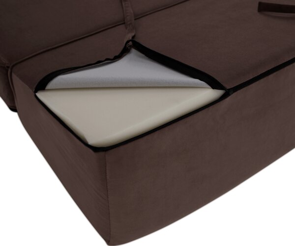 KONDELA Saltea pliabilă/fotoliu extensibil, 2 in 1, maro Taupe, PELOS