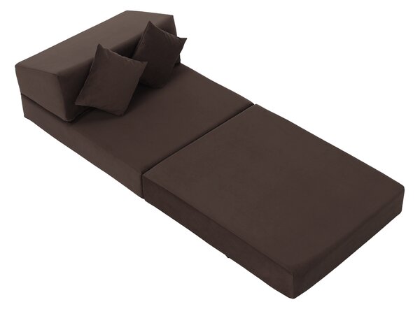 KONDELA Saltea pliabilă/fotoliu extensibil, 2 in 1, maro Taupe, PELOS