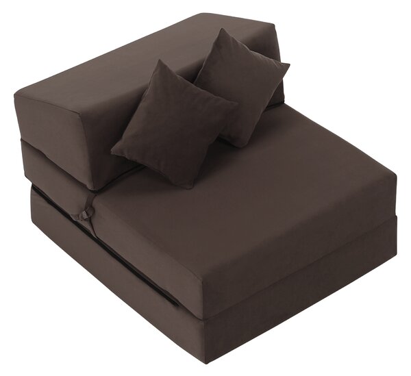 KONDELA Saltea pliabilă/fotoliu extensibil, 2 in 1, maro Taupe, PELOS