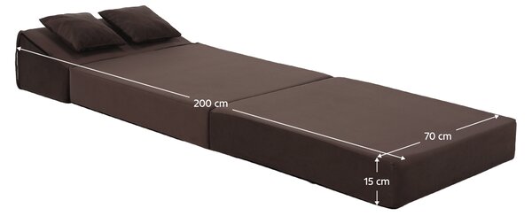 KONDELA Saltea pliabilă/fotoliu extensibil, 2 in 1, maro Taupe, PELOS