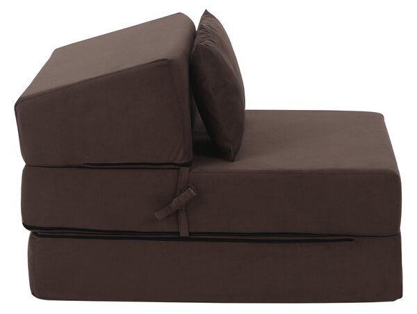 KONDELA Saltea pliabilă/fotoliu extensibil, 2 in 1, maro Taupe, PELOS