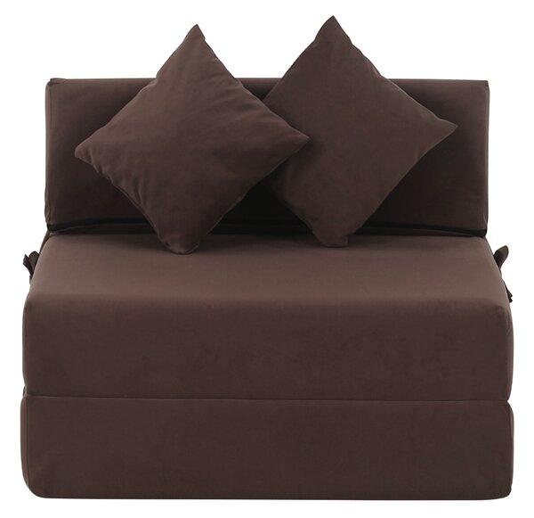 KONDELA Saltea pliabilă/fotoliu extensibil, 2 in 1, maro Taupe, PELOS