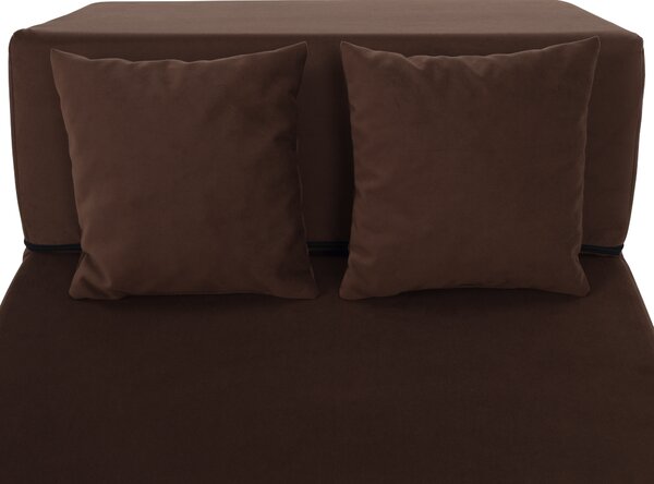 KONDELA Saltea pliabilă/fotoliu extensibil, 2 in 1, maro, PELOS