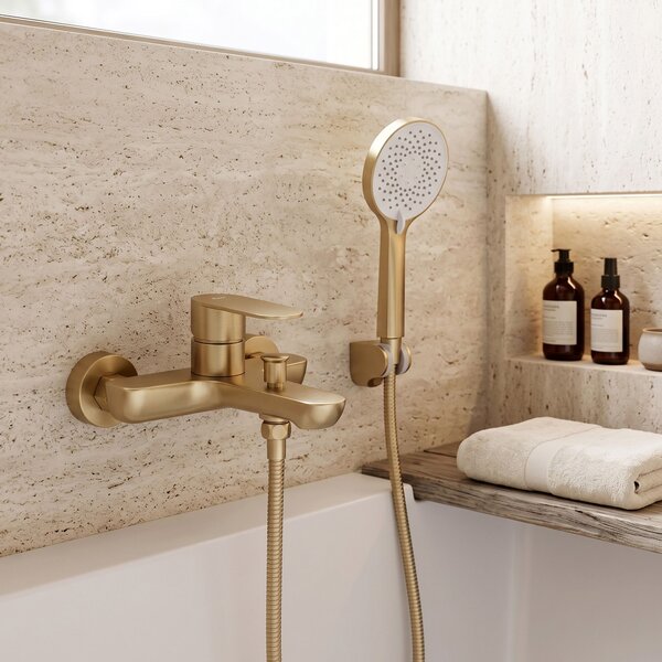 Baterie pentru cadă REA Logan Brush Gold