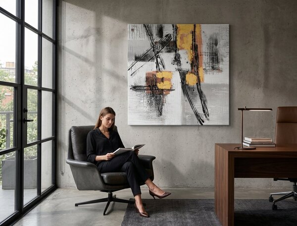 Tablou pictat ABSTRACT 1 parte - 60x60 cm - 60×60 cm / Klasický 2 cm