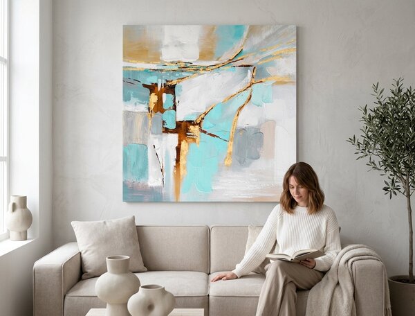 Tablou pictat ABSTRACT 1 parte - 70x70 cm