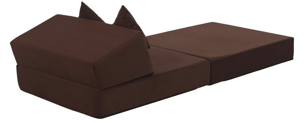 KONDELA Saltea pliabilă/fotoliu extensibil, 2 in 1, maro, PELOS
