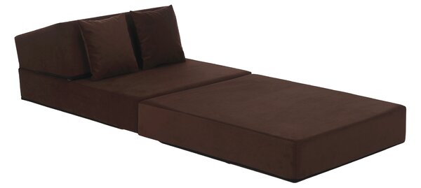 KONDELA Saltea pliabilă/fotoliu extensibil, 2 in 1, maro, PELOS