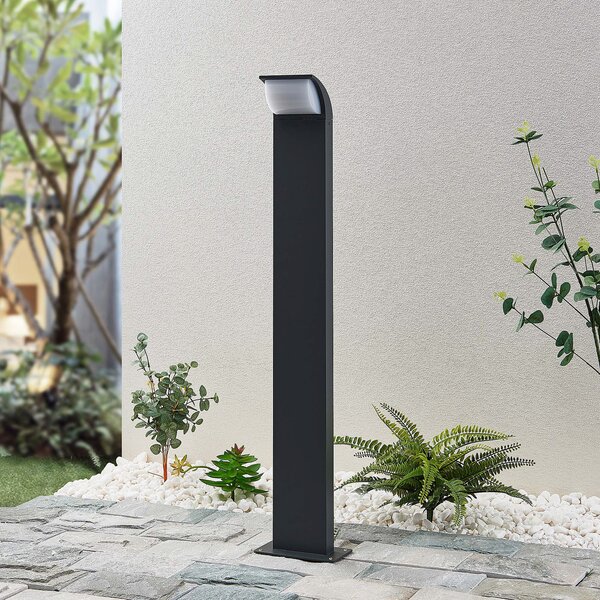 Lucande Bornă luminoasă LED Tinna, 80 cm, antracit, IP65, Negru, Aluminiu, Modern