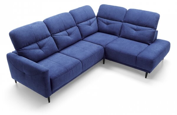 Canapea pe partea dreaptă modular cu funcția de dormit Sandra - albastru marin Aston KR 10420