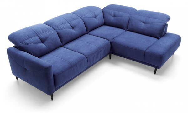 Canapea pe partea dreaptă modular cu funcția de dormit Sandra - albastru marin Aston KR 10420