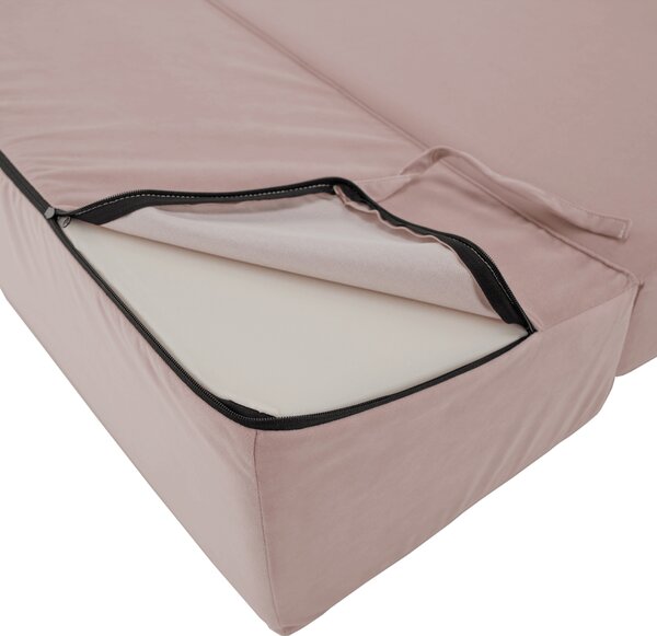 KONDELA Saltea pliabilă/fotoliu extensibil, 2 in 1, roz, PELOS