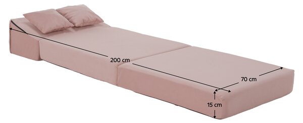 KONDELA Saltea pliabilă/fotoliu extensibil, 2 in 1, roz, PELOS