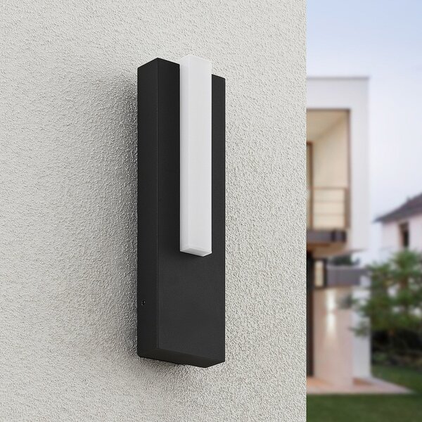 Lampă de Exterior Lucande, Virgalia, Negru, Balcon, Aluminiu, Modern
