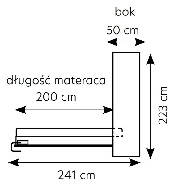 Canapea extensibilă verticală Genius 120x200 cu un birou - congo / cașmir