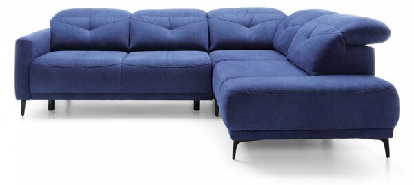 Canapea pe partea dreaptă modular cu funcția de dormit Sandra - albastru marin Aston KR 10420