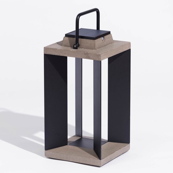 Les Jardins Lanternă solară Teckalu, aluminiu/aluminiu negru, 45.5cm, reglabil, Metal, Felinar
