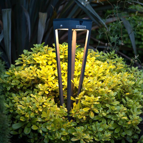 Les Jardins Lanternă solară LED Tinka, 52 cm înălțime, gri, reglabil, Gri, Metal, Spot de exterior / vârf de pământ