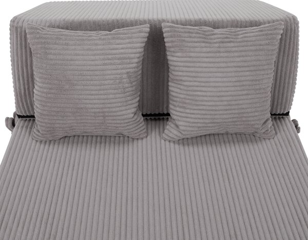 KONDELA Saltea pliabilă/fotoliu extensibil, 2 in 1, gri, PELOS