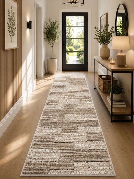 Traversa Covor, Fashion 32002, Bej Maro, Latime 120 cm, Diverse Lungimi