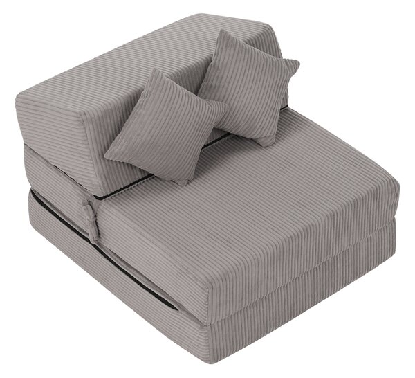 KONDELA Saltea pliabilă/fotoliu extensibil, 2 in 1, gri, PELOS