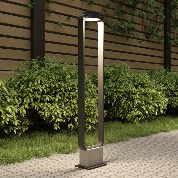 Lucande bornă luminoasă LED pentru alei Belna, 100cm, antracit, beton, IP65, Negru, Beton, Modern