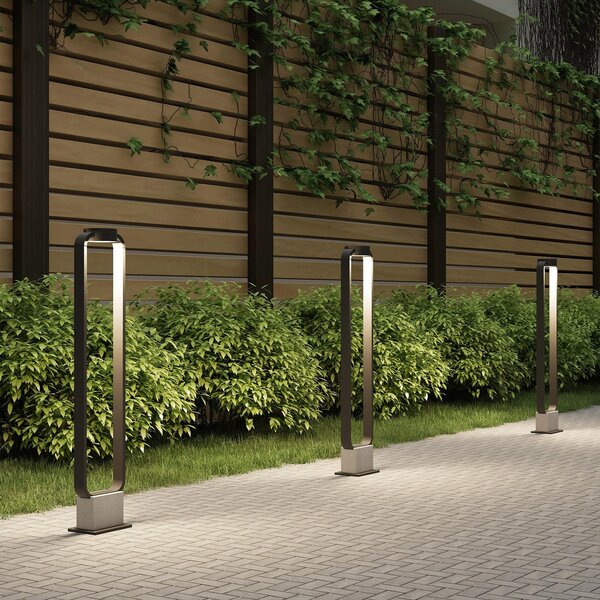 Lucande bornă luminoasă LED pentru alei Belna, 100cm, antracit, beton, IP65, Negru, Beton, Modern
