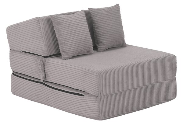 KONDELA Saltea pliabilă/fotoliu extensibil, 2 in 1, gri, PELOS