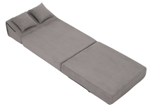 KONDELA Saltea pliabilă/fotoliu extensibil, 2 in 1, gri, PELOS