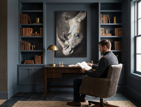 Tablou pictat NOSOROŽEC 1 parte - 80x120 cm - 80×120 cm / Klasický 2 cm