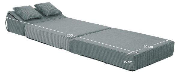 KONDELA Saltea pliabilă/fotoliu extensibil, 2 in 1, mentolat, PELOS